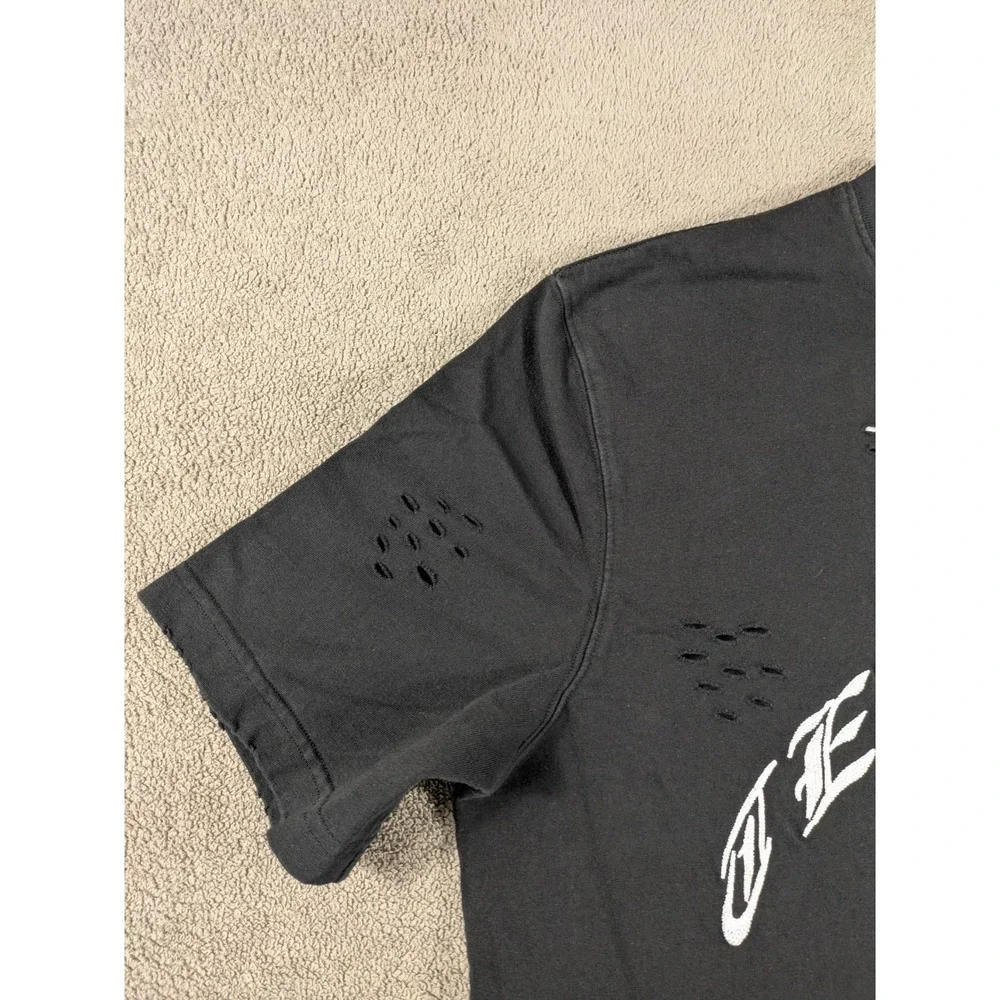 Tenaciti Studios T-Shirt Mens Large Black‎ Ghost Graphic Distressed Streetwear